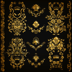 Set of vector damask ornaments.