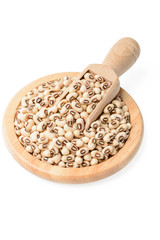 uncooked black eyed peas in plate, (large depth of field, taken with tilt shift lens)