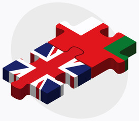 United Kingdom and Oman Flags