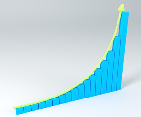 Business graph with arrow up exponential