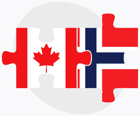 Canada and Norway Flags