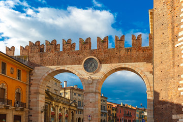 Portoni della Bra at evening in Verona, Italy. © Kavalenkava