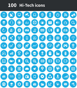 Hi-tech 100 Icons Universal Set