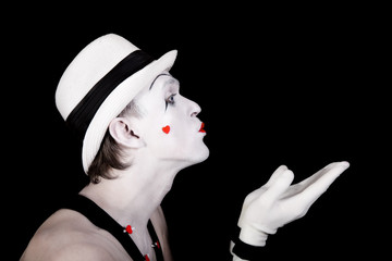 Portrait of a theater actor with mime makeup