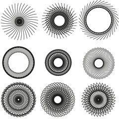 round ornament patterns illustrator set