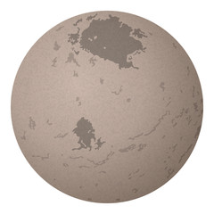 Moon Charon, Isolated on White