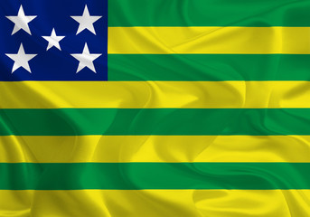 Brazil State Flags: Waving Fabric Flag of Goiás