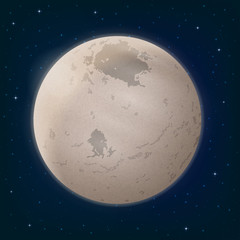 Moon Charon in Space