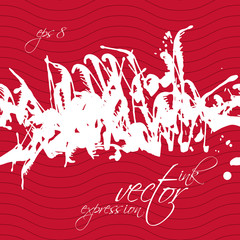 Colorful watercolor graffiti splash overlay elements, red expres