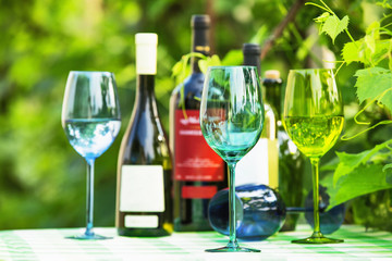 Colored wine glasses