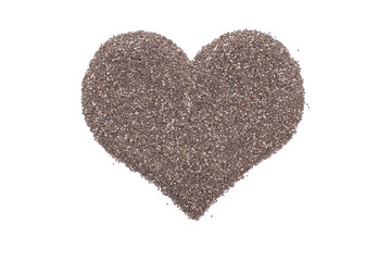 Chia seeds in a heart shape