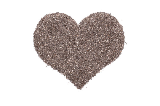 Chia Seeds In A Heart Shape