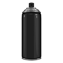 Vector Cartoon Aerosol Sprays with Black Paint