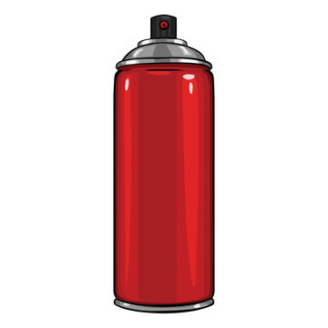 Fototapeta Vector Cartoon Aerosol Spray with Red Paint