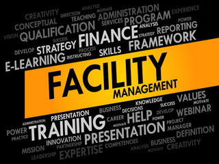 Facility Management word cloud, business concept