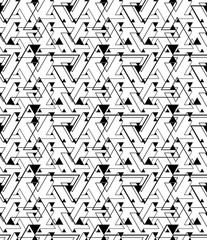 Geometric contrast maze abstract seamless pattern, continuous il