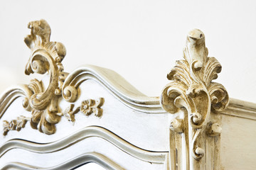 Detail of an antique italian furniture just restored