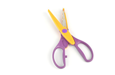 Used serrated color scissors