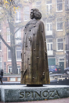 Spinoza Statue in Amsterdam, Netherlands