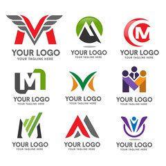 Letter M logo set