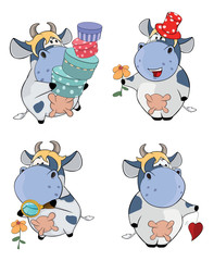 Happy cows.Clip-Art. Cartoon