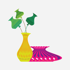 monochrome icon set with  vases