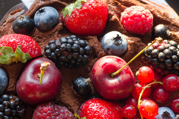 cake with berries