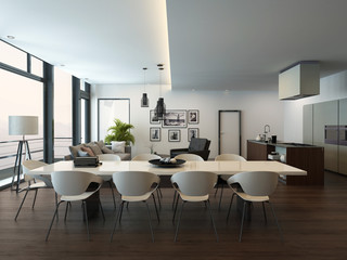 Luxury modern apartment living room interior