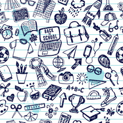 Seamless pattern of school. Back to school illustration.