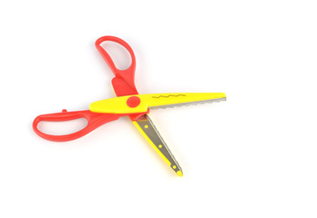 Used serrated color scissors