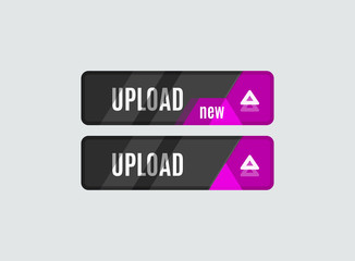 Upload button, futuristic hi-tech UI design