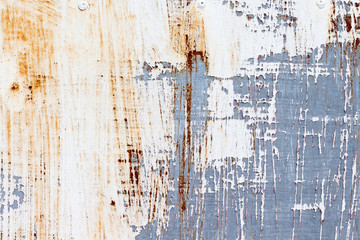 A background of peeling paint and rusty old metal