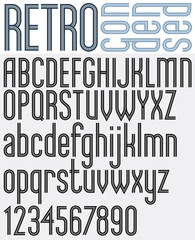Obraz premium Retro triple line stripes font.