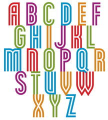 Double line retro style trendy font.