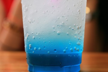 mix blue water soda with lemon