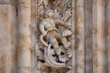 The famous astronaut carved in stone in the Salamanca Cathedral Facade. The sculpture was added...