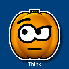 Vector Halloween Smiley Think