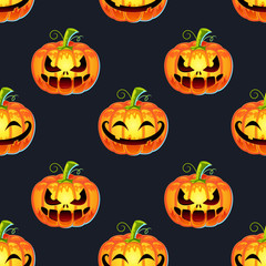 Halloween Seamless Pumpkin Pattern