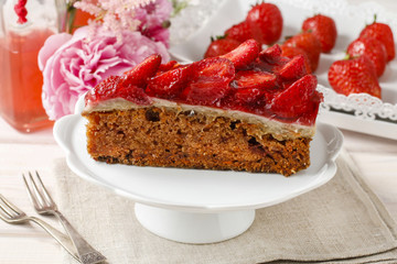 Piece of strawberry cake