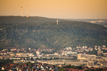 Fernsehturm über Stuttgart Untertürkheim