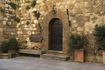 Street in Montepulciano in Tuscany