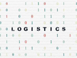 Business concept: Logistics on wall background
