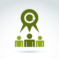 Teamwork and business team and friendship icon, social group, or