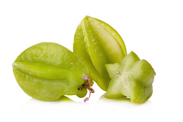 Fresh star apple fruit on white background