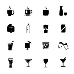 Drink icons. Beverages icons. Vector. silhouette
