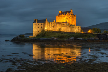 Eilean Donan castle in the night, Scotland