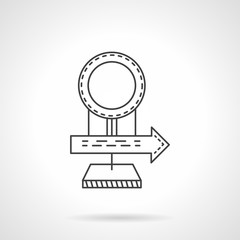 Road sign line vector icon