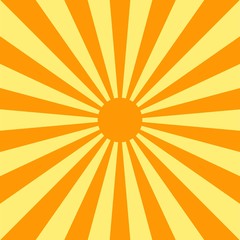 Rising sun background. Sun rays on yellow background. Vector. Il