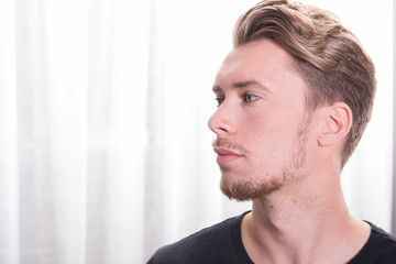 young sporty man with black t-shirt