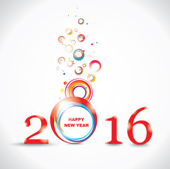 New year 2016 in grey background. Abstract poster